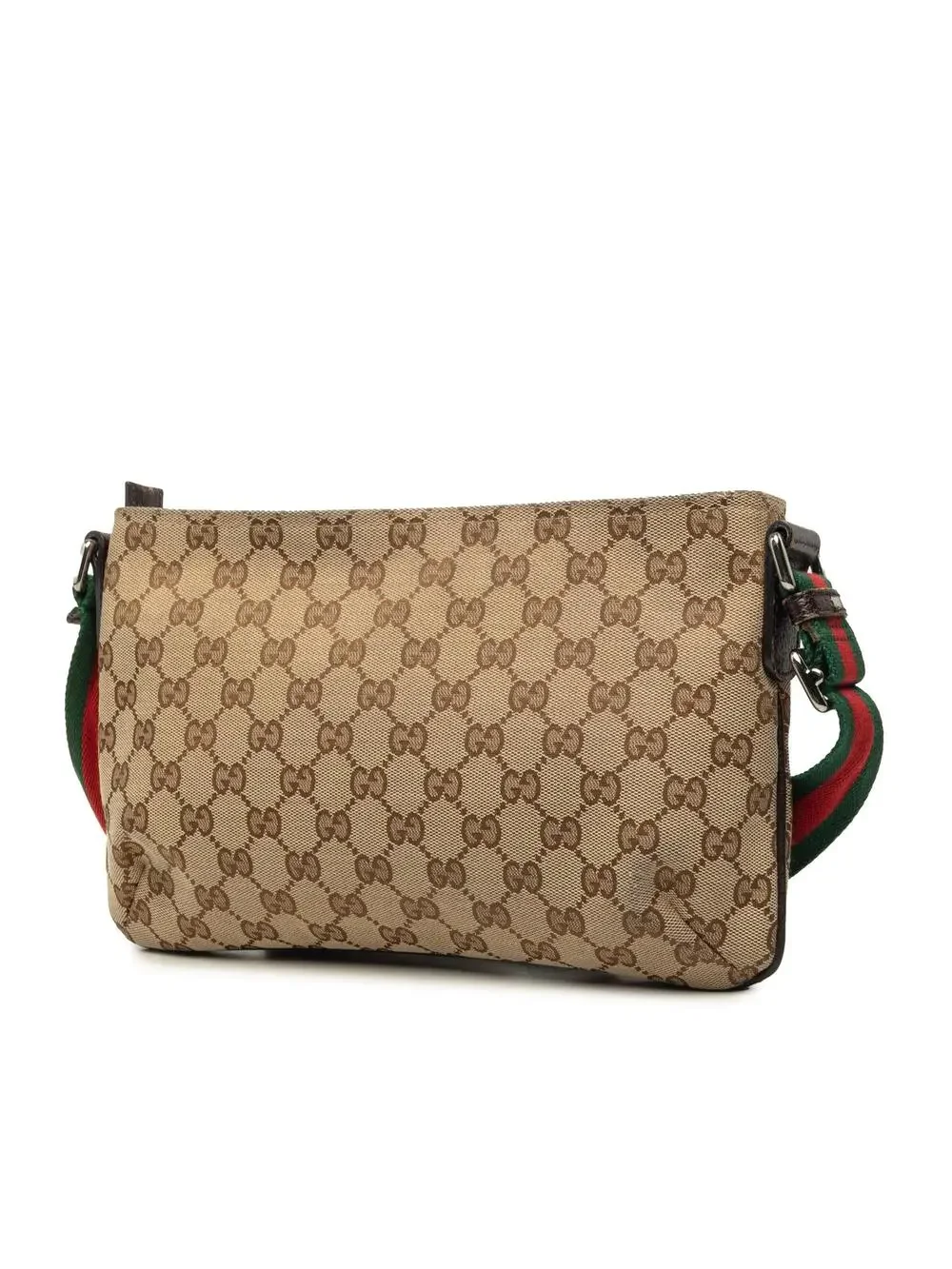 Gucci Web Strap Messenger Bag Gg Canvas #341008G93B